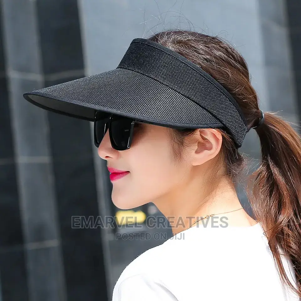 Summer Unisex Empty Top Sun Visor Hat Summer Linen Big Wide