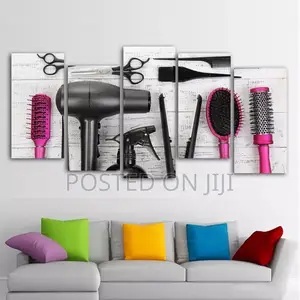 5panel Hairdressing Tools Canvas Print