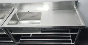 INDUSTRIAL Single Bowl SINK With Compartment N Splash Back