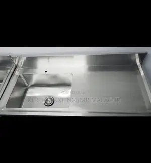 INDUSTRIAL Single Bowl SINK With Compartment N Splash Back