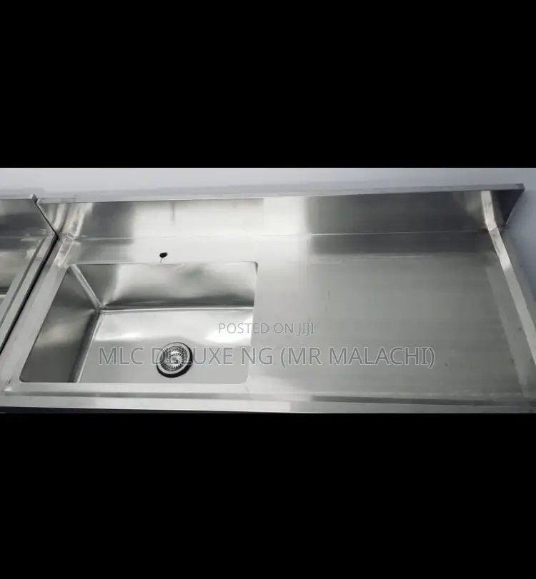 INDUSTRIAL Single Bowl SINK With Compartment N Splash Back