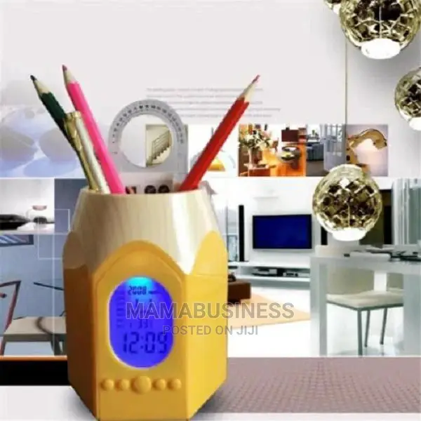 Office Pen Holder Digital Calendar