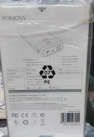 Original ROMOSS Power 20,000 Mah