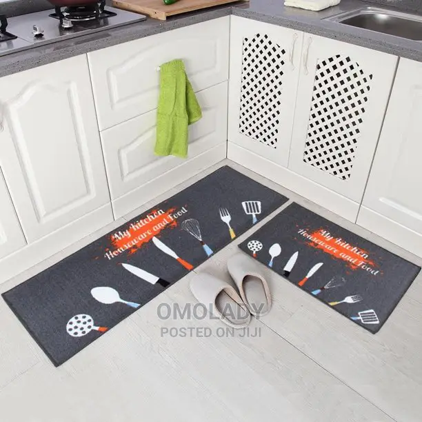 Kitchen Runner Mats - Orange Black