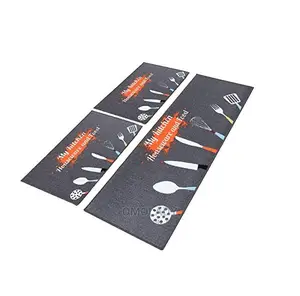 Kitchen Runner Mats - Orange Black