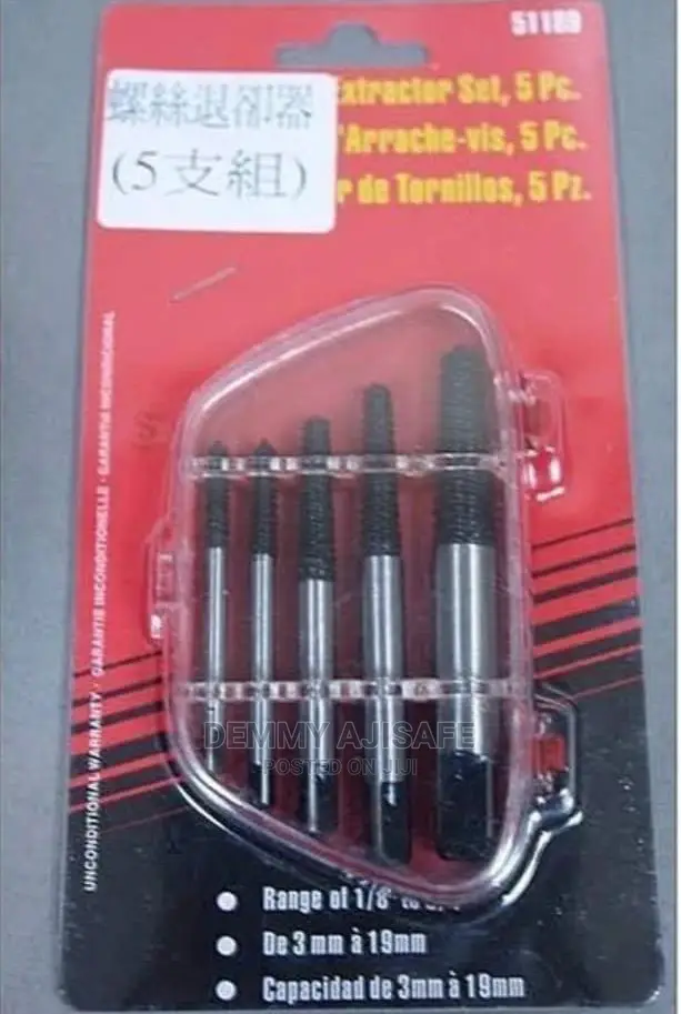 Screw Extractor Set (5pcs)3--19mm