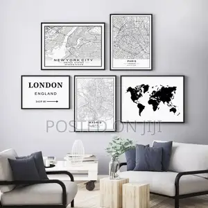 New York Custom Black and White Map