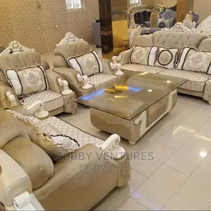 Modern 7 Seater Living Room Fabric Royal Sofa Chair.