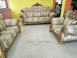 Modern 7 Seater Living Room Leather Fabric Royal Sofa Chair.