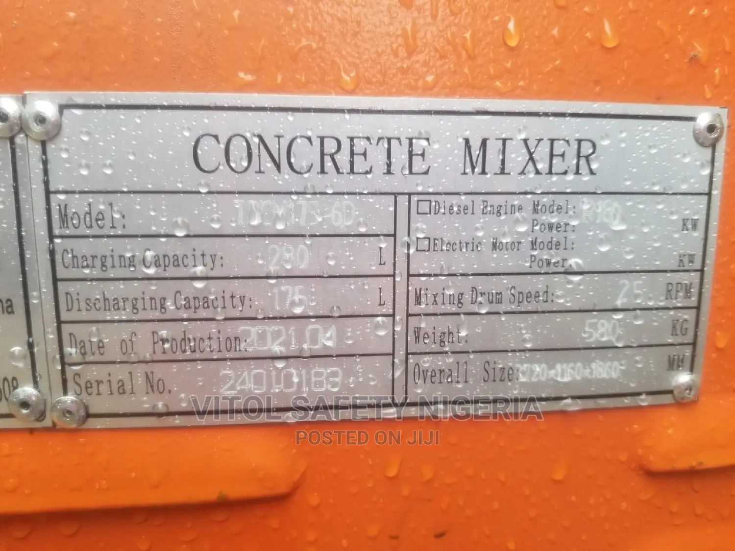 600l Concrete Mixer