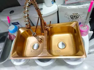 Big Rose Golden Double Bowl Kitchen Sink