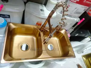 Big Rose Golden Double Bowl Kitchen Sink