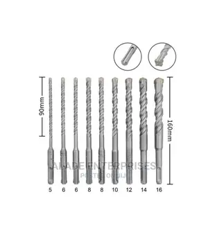 9 Pcs of Hammer Drill Bit for Concrete and Wall
