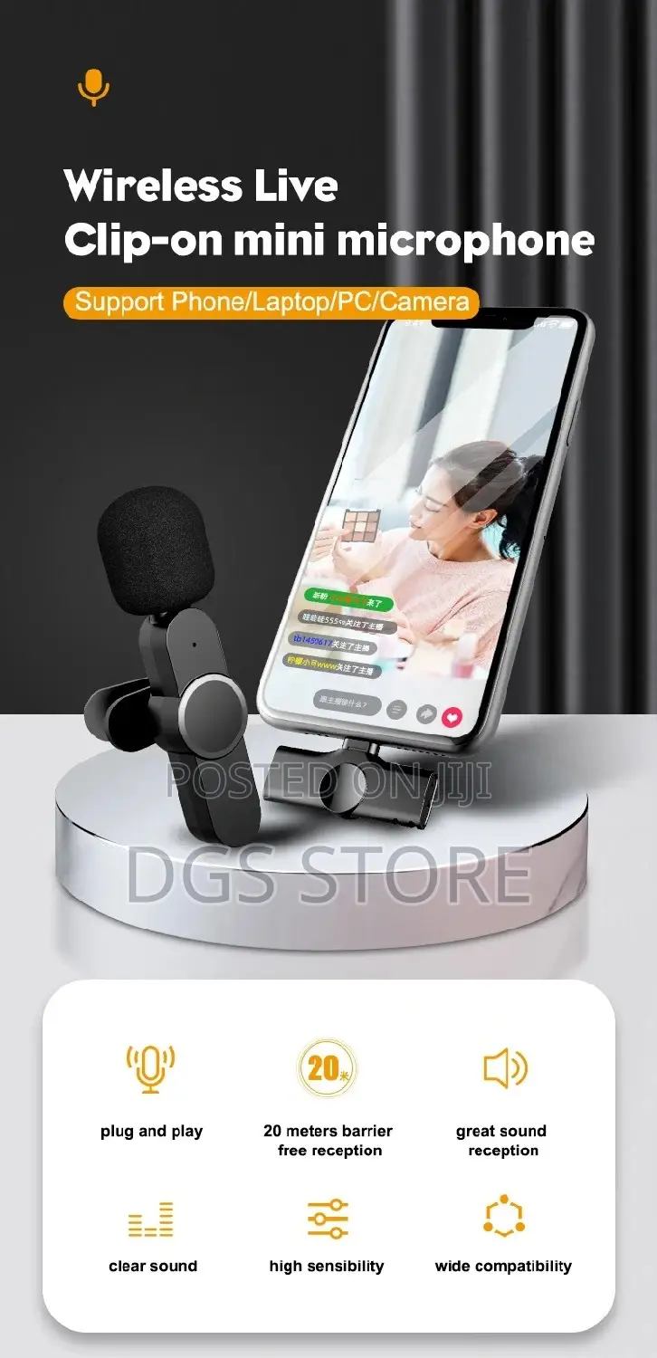 UHF Wireless Microphone for Android, iPhone, iPad, iPod