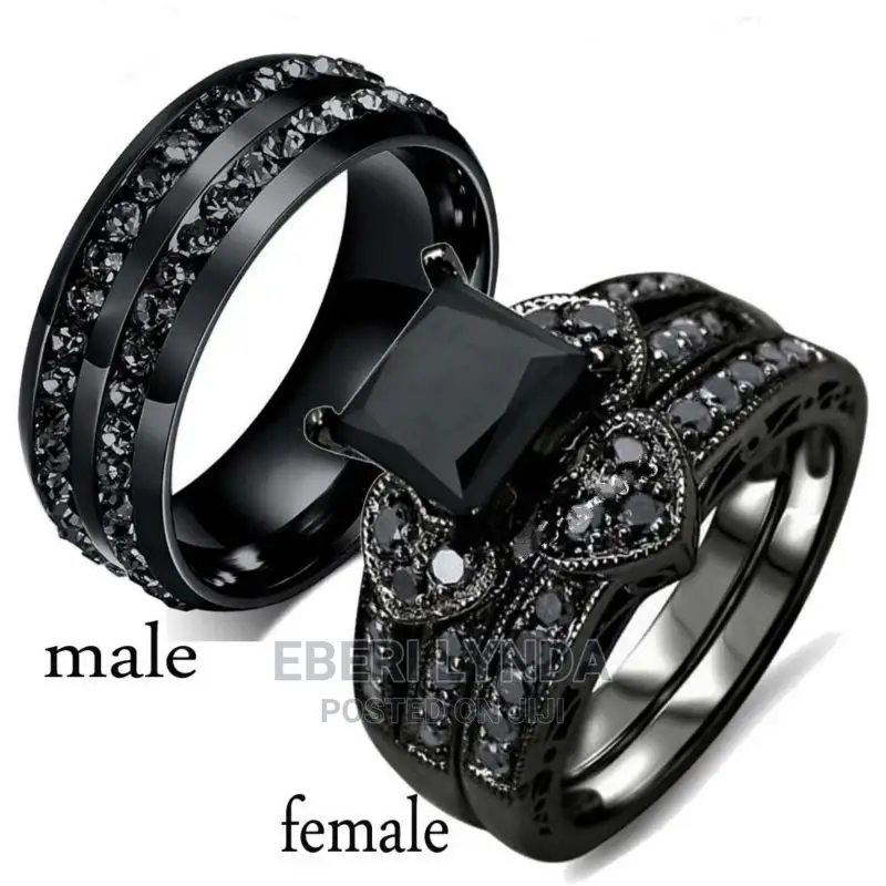 Non Tarnishable Sterling Wedding Ring Set