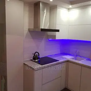 Luxury Home Kitchen Cabinets With LED Lights Remote Control
