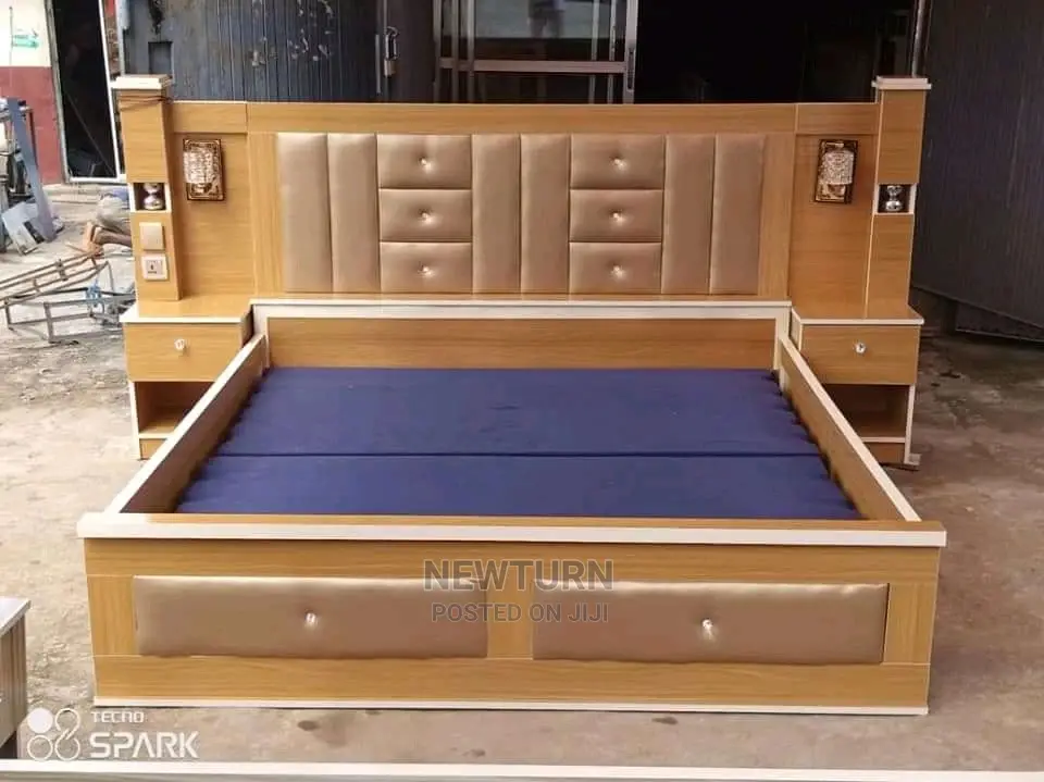 HDF Wooden Bed Frame With Light.