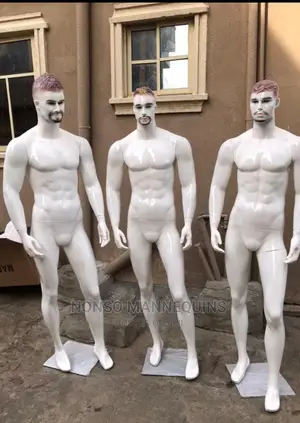Different Faces of White Glossy Fibre Male Full Mannequins