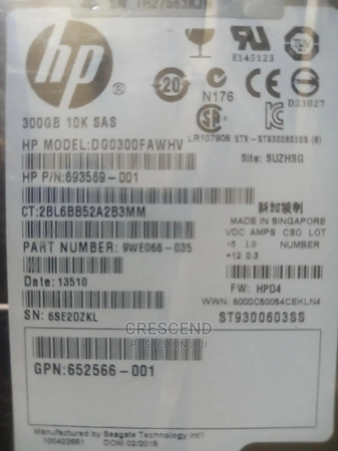 300gb Sarver Harddisk Drive (HDD)