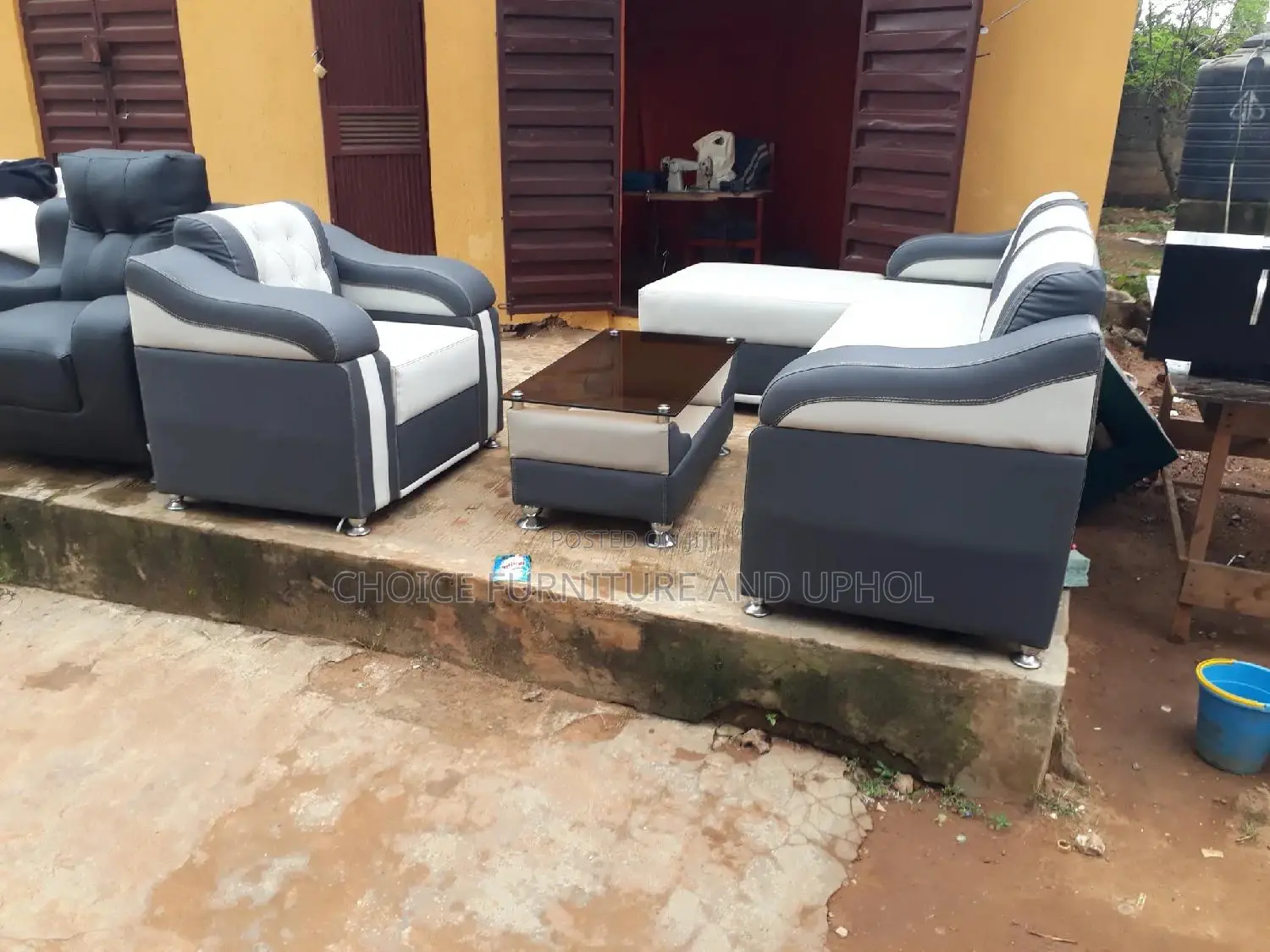 Sofa Corner Unit Plus One Single and Centre Table