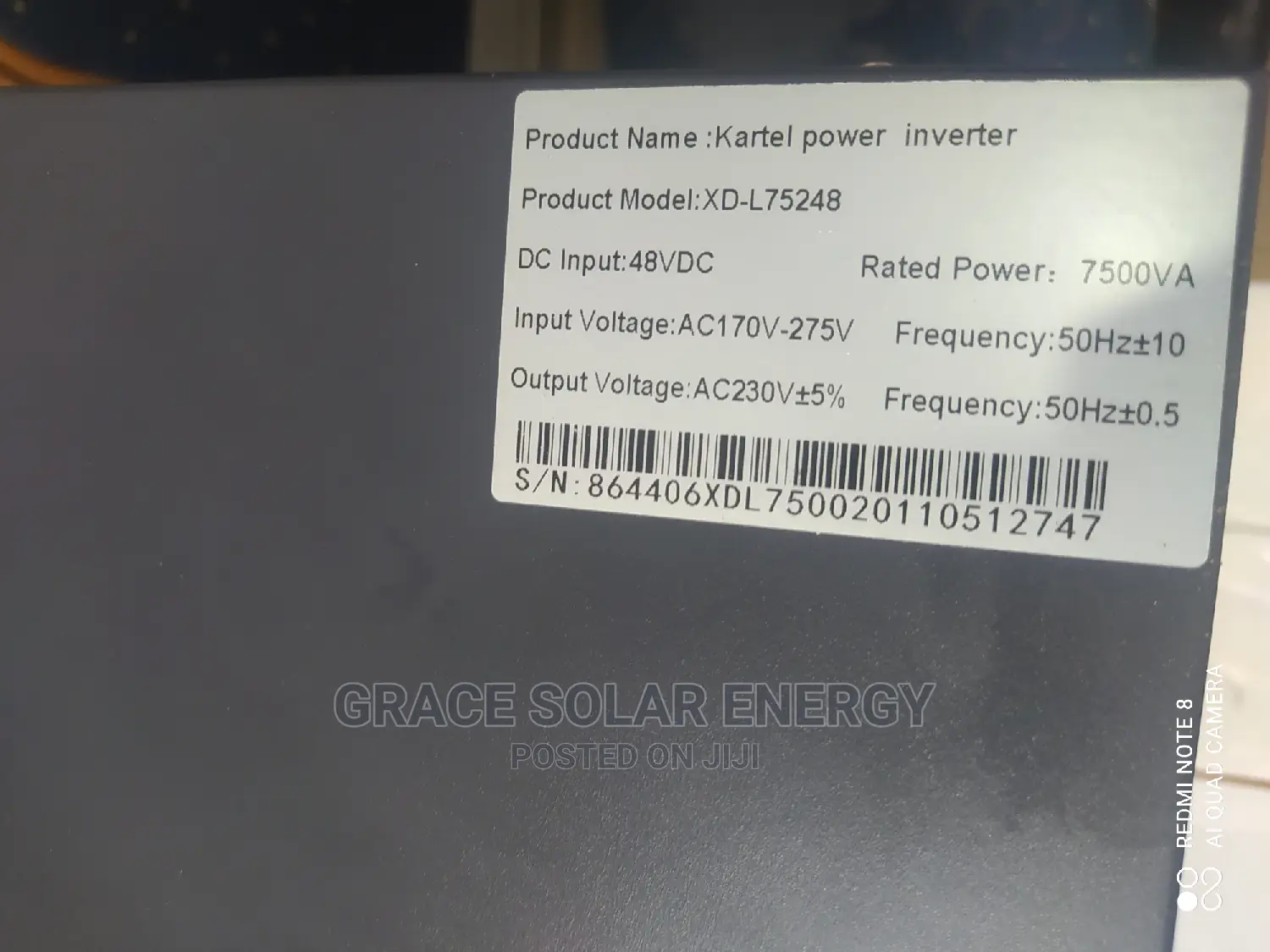7.5kva Kartel 48v Inverter