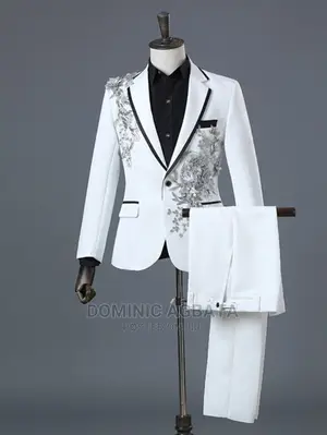 Embrodered White Suits