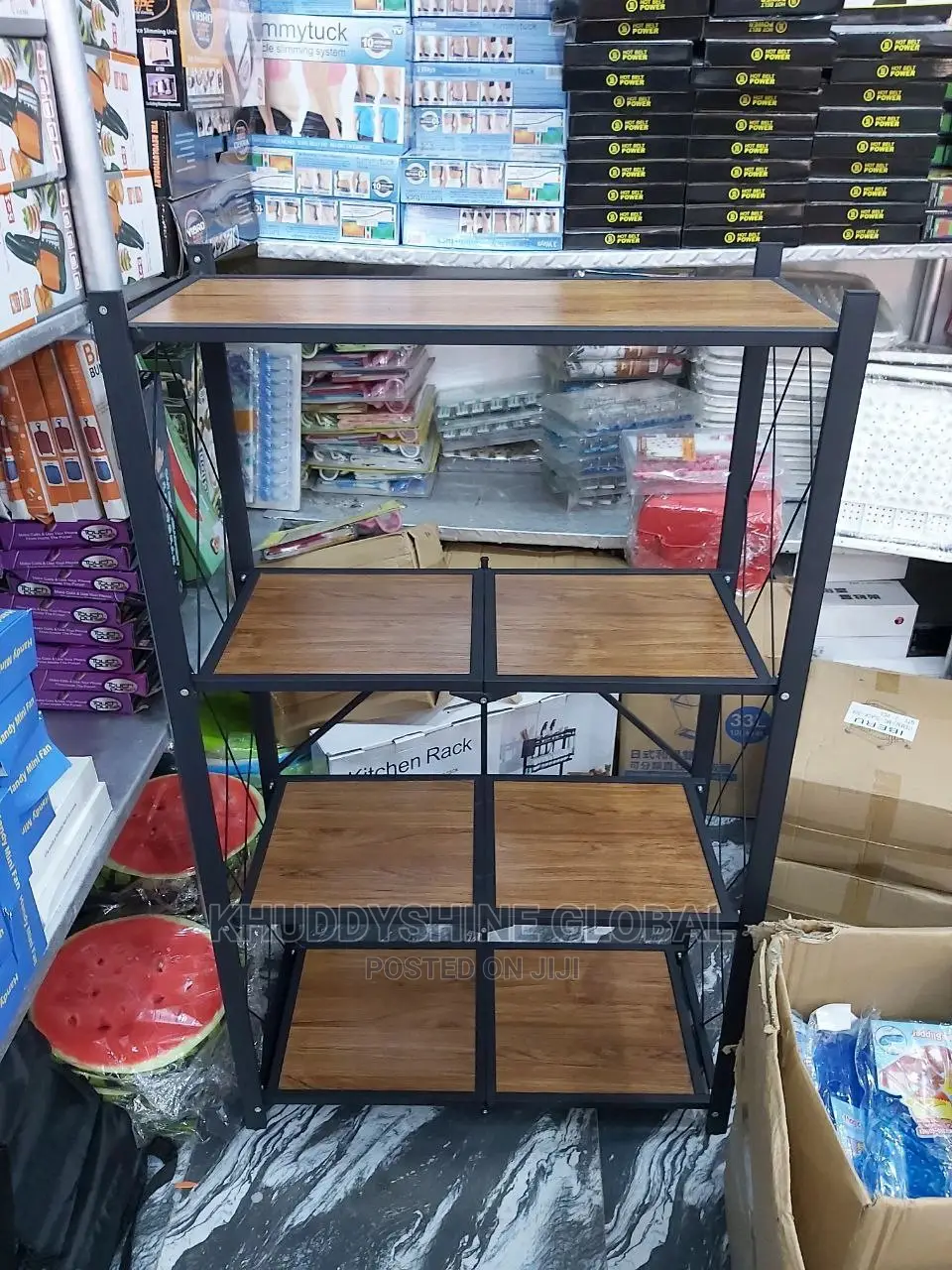 4 Layer Smooth Wood Shelf With Wheels