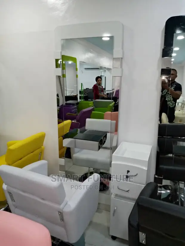 Nigeria Barbing Salon Materials Saloon Barber Chair With Mirror In