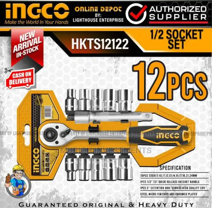 Ingco 12pcs. 1/2'' Socket Set