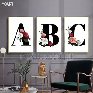 A to Z Black Alphabet Flower