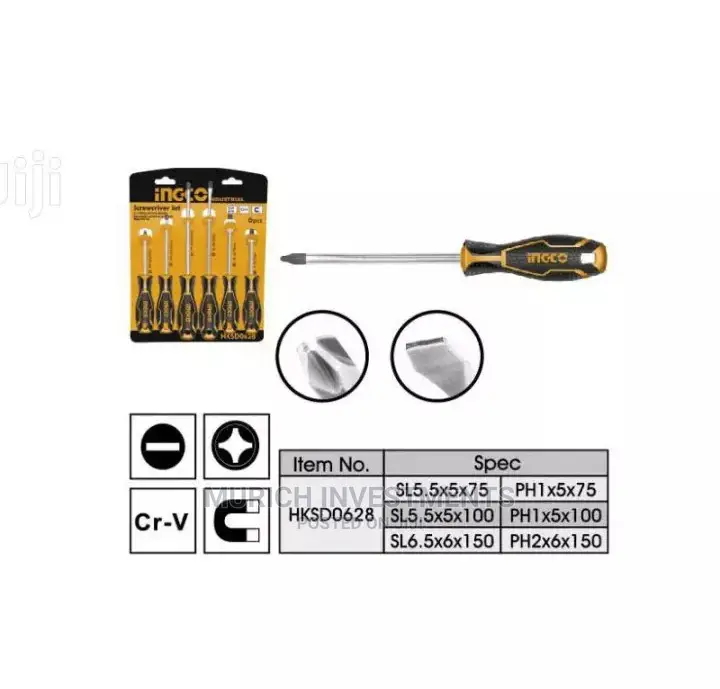 INGCO HKSD0628 6pcs Screwdriver Set
