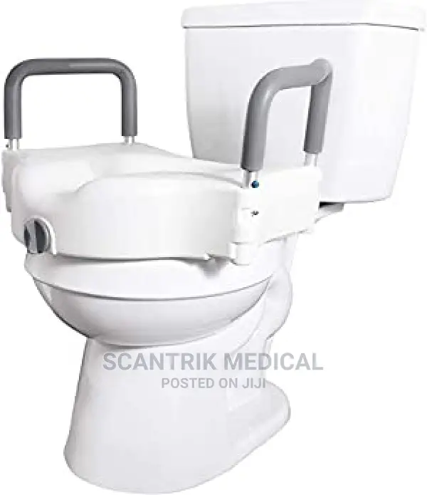 Seat Riser With Removable Padded Grab Bar Handles Locking