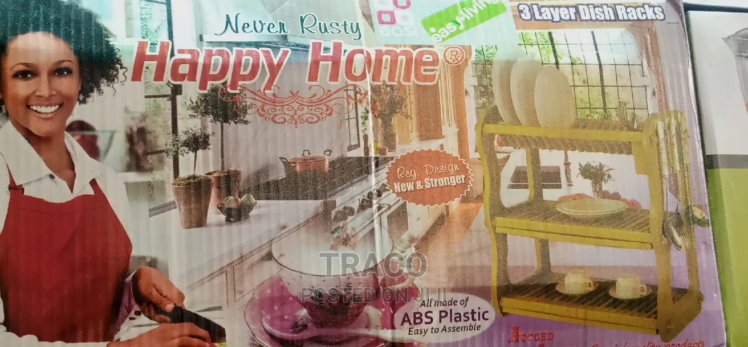 Happy Home 3 Layer Durable Plastic Dish Rack