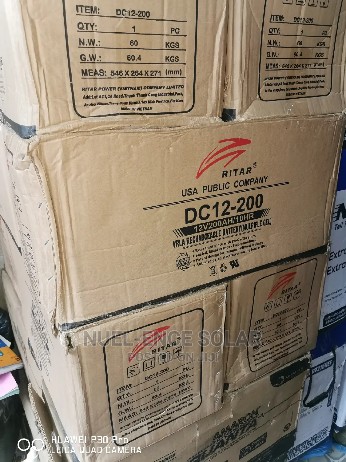 12v 200ah Ritar GEL Battery