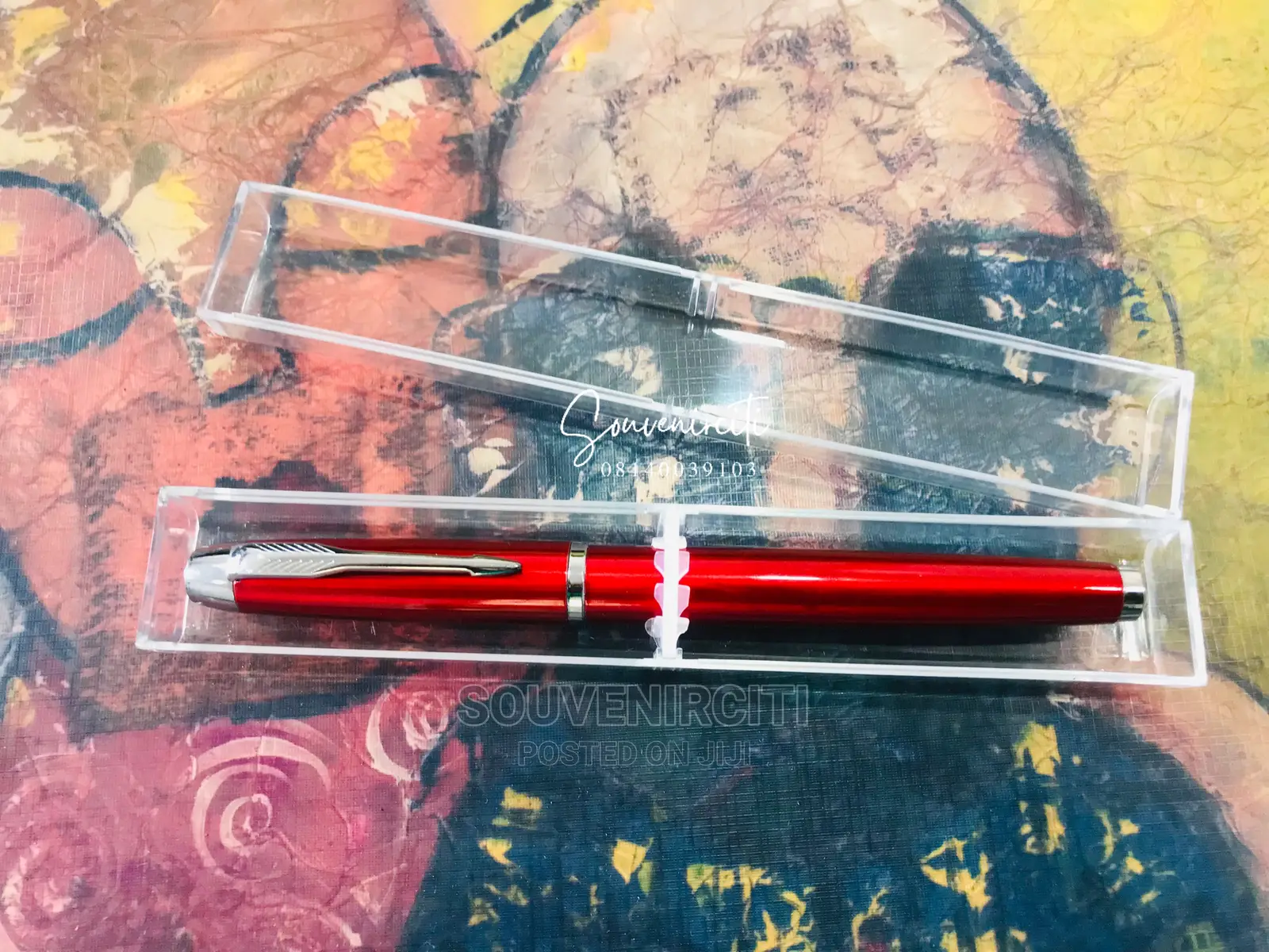 Executive Red Pen With Transparent Case- MOQ 50pcs