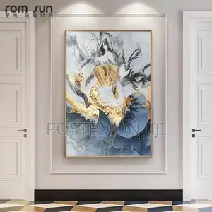 Abstract Blue Flower Canvas and Pint