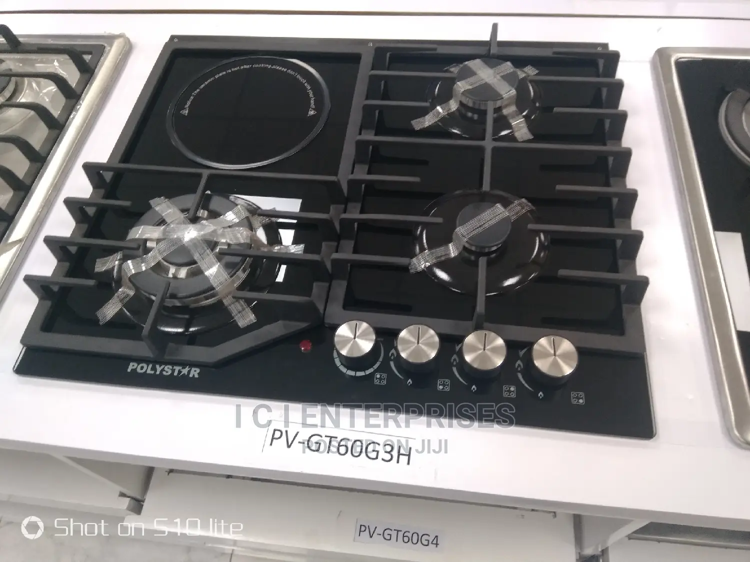 Polystar 4 Burner (3 Gas 1 Electric) Gas Hob+Ignition