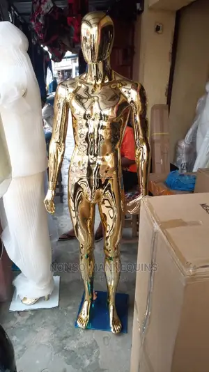 Full Male Gold Chrome Body Display Mannequins