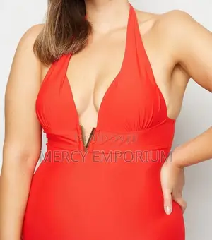 Curves Red 'Lift Shape' v Front Swimsuit