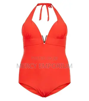 Curves Red 'Lift Shape' v Front Swimsuit