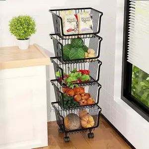 Kitchen Storage Basket Counter Cabinet Fruit Vegetable