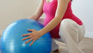 Pregnant Woman With Gymnastic Ball