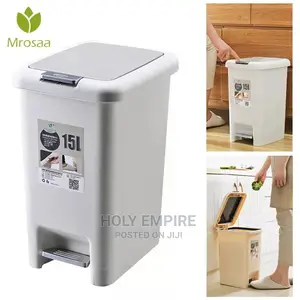 15L Trash Can Bucket Square Waste Bins Foot Pedal