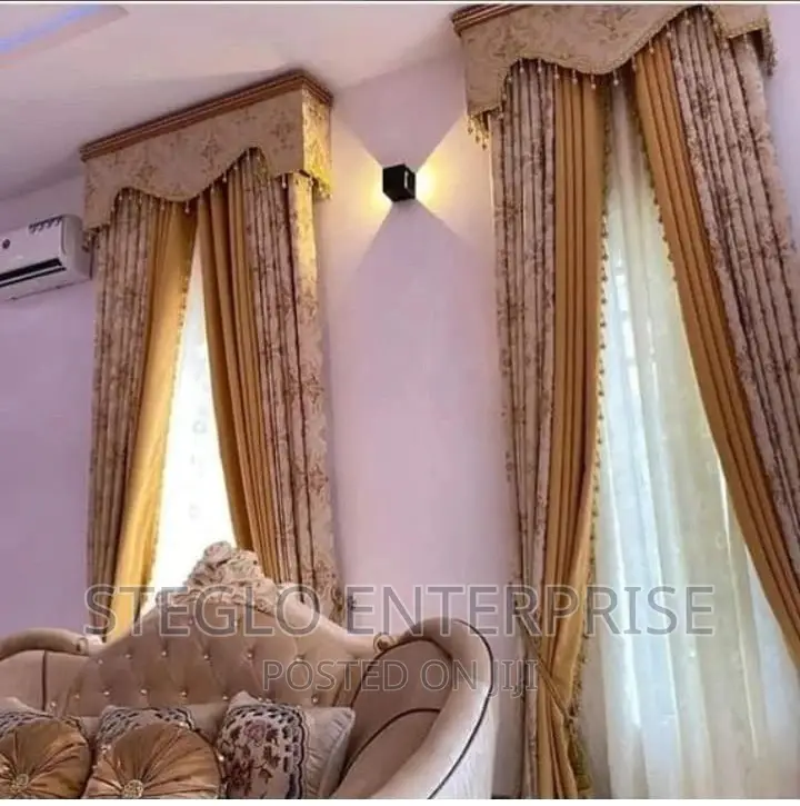 Exclusive Champagne 3D Turkish Curtains