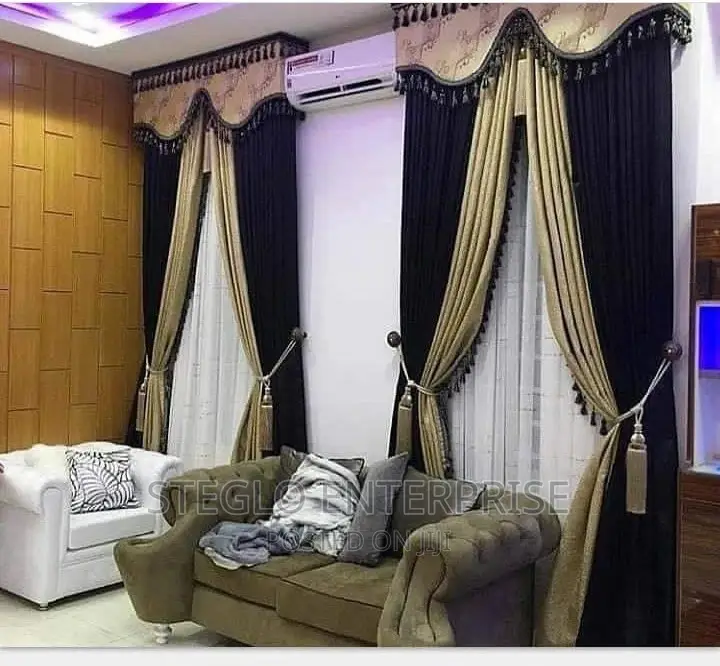 Exclusive Champagne 3D Turkish Curtains