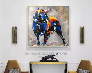 Bull Artwork Framed With Quality Frame