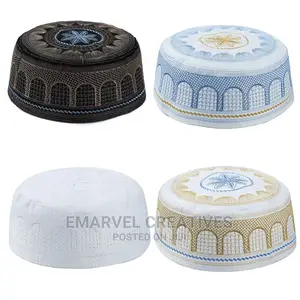 Muslim Men's Embroidery Prayer Hat Islamic Kufi Prayer Cap