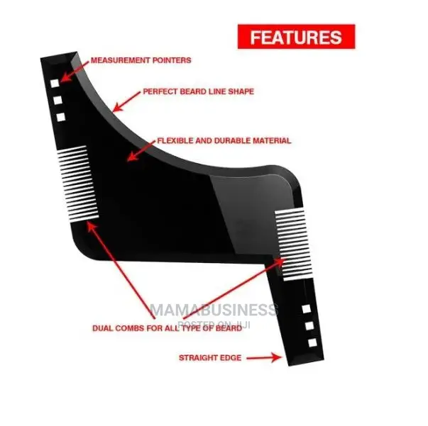 Beard Shaping Template Beard Comb Trimmer - Black