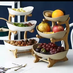 3-Tier Ceramic Oval Serving Bowl