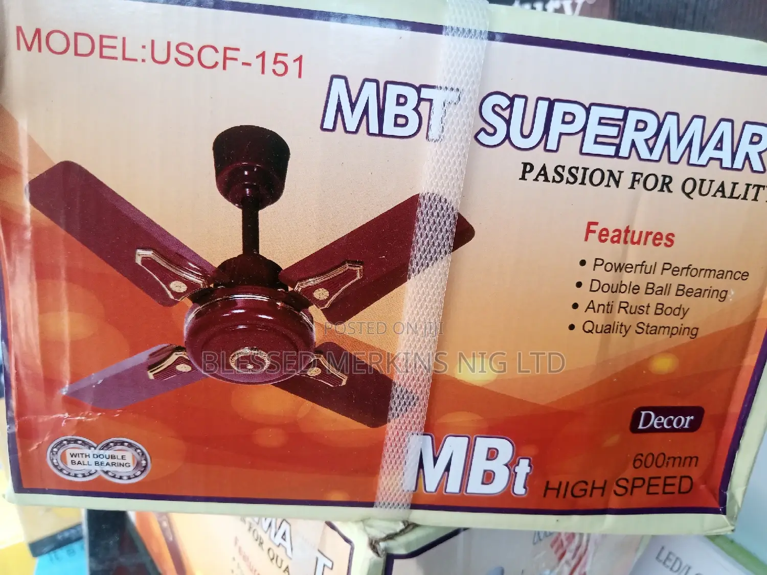 Mbt Supermart Ceiling Fan 24" Short Blade
